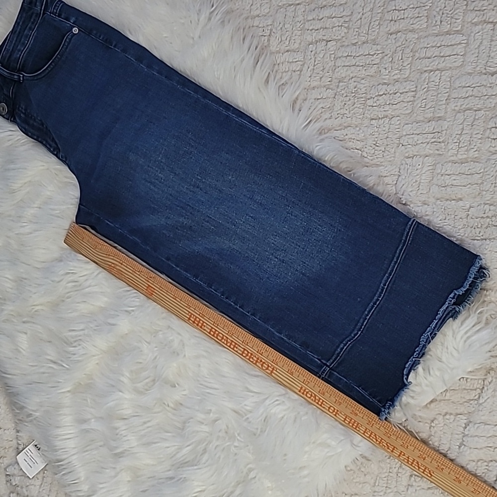 J.Jill High Rise Wide Leg Crop Jeans Raw Hem Stretch Denim Women Size 6 Petite - Picture 7 of 7